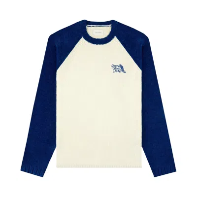 Pre-owned Aimé Leon Dore Wingfoot Raglan Knit Jersey 'pristine' | Cream | Men's Size Xs In White