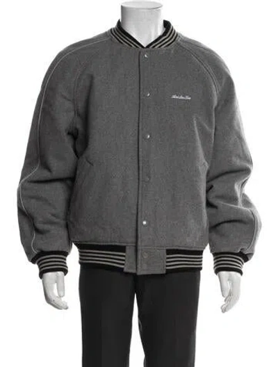 Pre-owned Aimé Leon Dore Wool Bomber Jacket In Gray