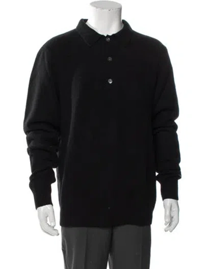 Pre-owned Aimé Leon Dore Wool Collar Polo Sweater In Black