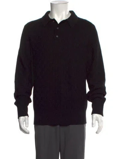 Pre-owned Aimé Leon Dore Wool Crew Neck Polo Sweater In Black
