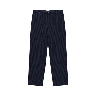 Pre-owned Aimé Leon Dore Wool Double Knee Trouser 'navy Chalkstripe' | Blue | Men's Size 30