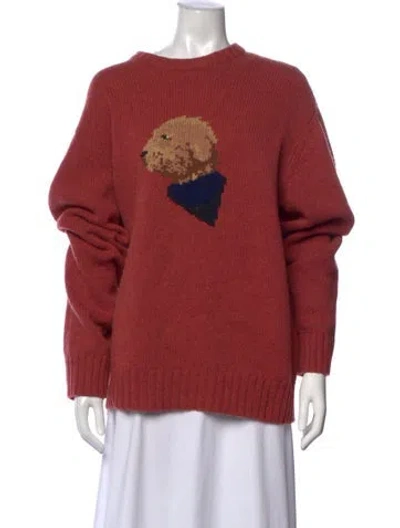 Pre-owned Aimé Leon Dore Wool Graphic Print Sweater In Red