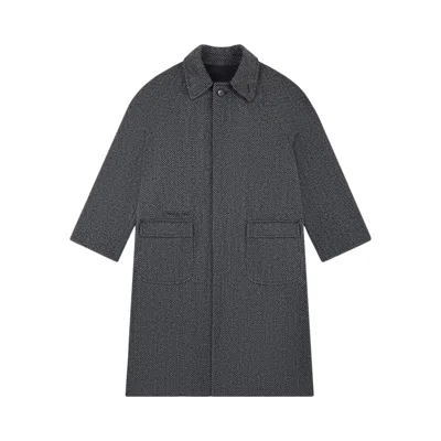 Pre-owned Aimé Leon Dore Wool Herringbone Overcoat 'charcoal' | Grey | Men's Size Xl In Gray