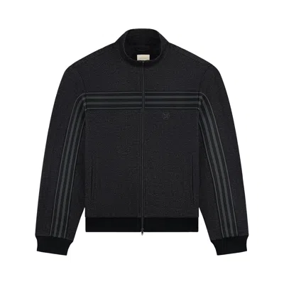 Pre-owned Aimé Leon Dore Wool Herringbone Track Jacket 'charcoal Herringbone' | Black | Men's Size Xl