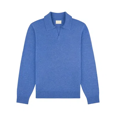 Pre-owned Aimé Leon Dore Wool Knit Polo Sweater 'bright Cobalt' | Blue | Men's Size Xs