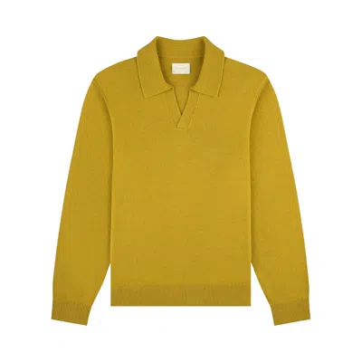 Pre-owned Aimé Leon Dore Wool Knit Polo Sweater 'golden Rod' | Yellow | Men's Size L
