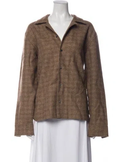 Pre-owned Aimé Leon Dore Wool Patterned Jacket In Brown