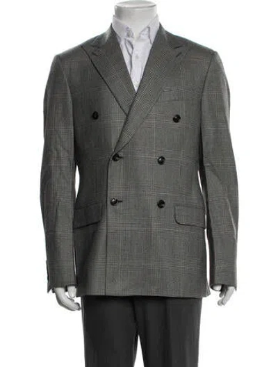 Pre-owned Aimé Leon Dore Wool Plaid Print Blazer In Grey