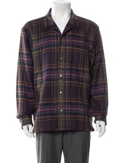 Pre-owned Aimé Leon Dore Wool Plaid Print Peacoat In Gray