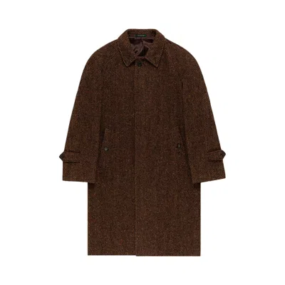 Pre-owned Aimé Leon Dore Wool Topcoat 'brown Herringbone' | Men's Size L
