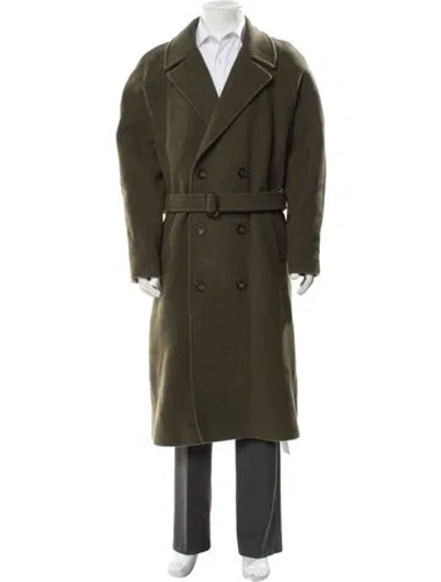 Pre-owned Aimé Leon Dore Wool Trench Coat In Green