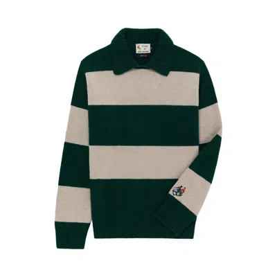Pre-owned Aimé Leon Dore X Drake's Striped Integral Collar Sweater 'verde/volga' | Multi-color | Men's Size Xs