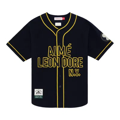 Pre-owned Aimé Leon Dore X Mitchell & Ness Team Baseball Jersey 'navy' | Blue | Men's Size S