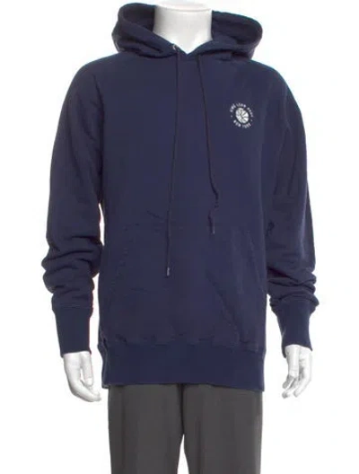 Pre-owned Aime Leon Dore X New Balance Graphic Print Crew Neck Hoodie In Blue