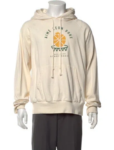 Pre-owned Aime Leon Dore X New Balance Graphic Print Crew Neck Hoodie In Neutrals