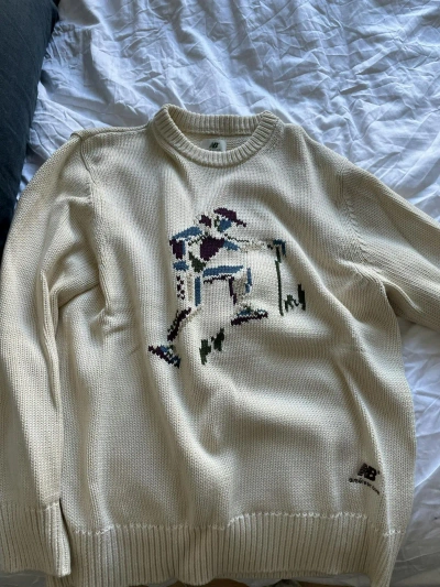 Pre-owned Aimé Leon Dore X New Balance Intarsia Hiker Sweater In Cream