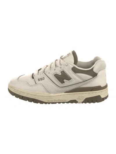 Pre-owned Aime Leon Dore X New Balance Leather Athletic Sneakers In White