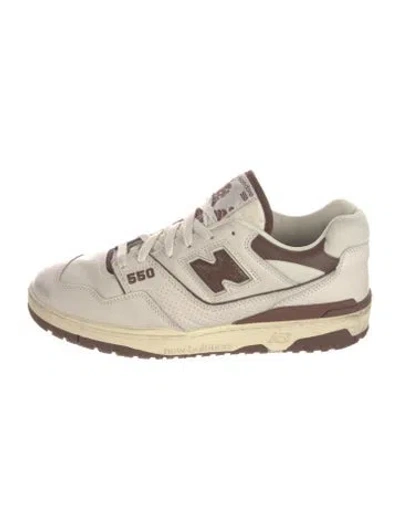 Pre-owned Aime Leon Dore X New Balance Leather Athletic Sneakers In White