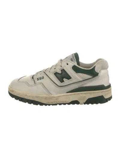 Pre-owned Aime Leon Dore X New Balance Leather Athletic Sneakers In White