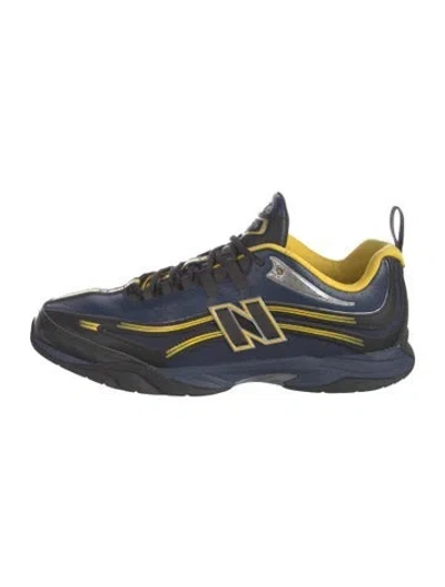 Pre-owned Aime Leon Dore X New Balance Leather Colorblock Pattern Athletic Sneakers In Blue