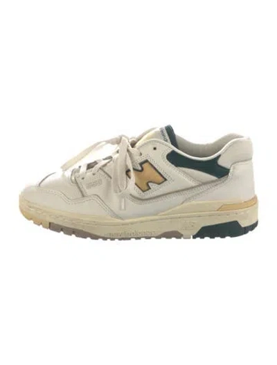 Pre-owned Aime Leon Dore X New Balance Leather Colorblock Pattern Athletic Sneakers In Neutral