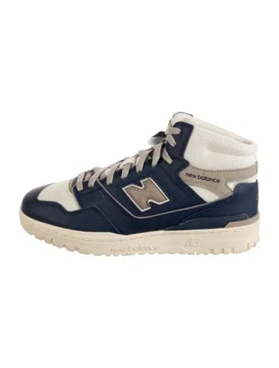 Pre-owned Aime Leon Dore X New Balance Leather Colorblock Pattern Sneakers In Blue