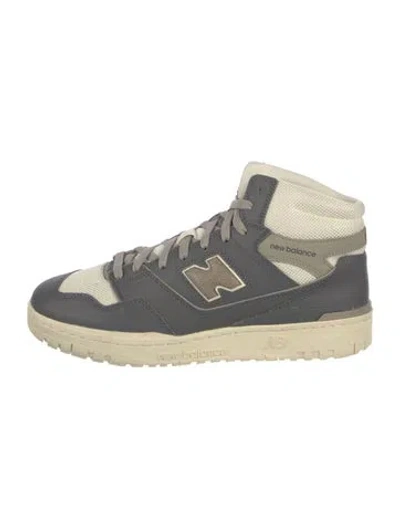 Pre-owned Aime Leon Dore X New Balance Leather Colorblock Pattern Sneakers In Gray