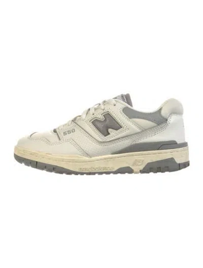 Pre-owned Aime Leon Dore X New Balance Leather Colorblock Pattern Sneakers In White