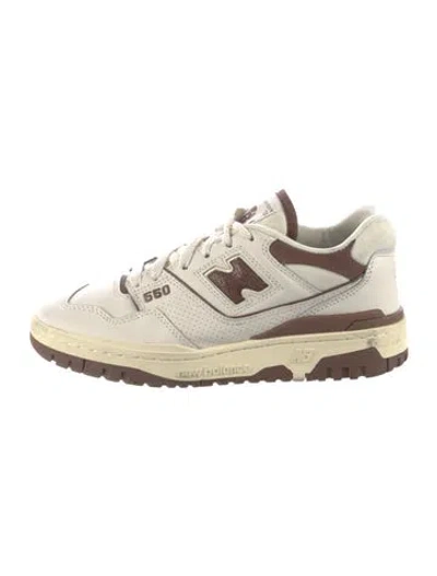 Pre-owned Aime Leon Dore X New Balance Leather Lasercut Accents Athletic Sneakers In Neutrals