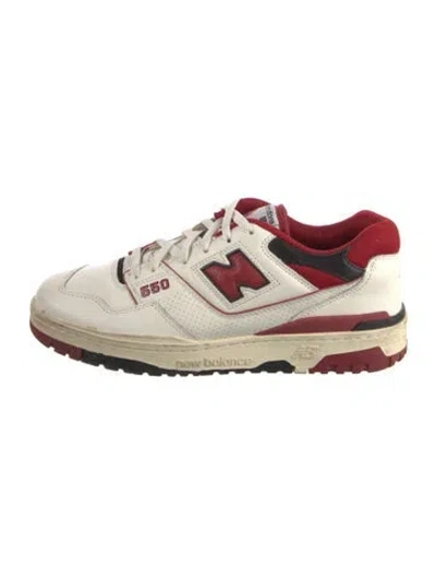 Pre-owned Aime Leon Dore X New Balance Leather Patterned Athletic Sneakers In White