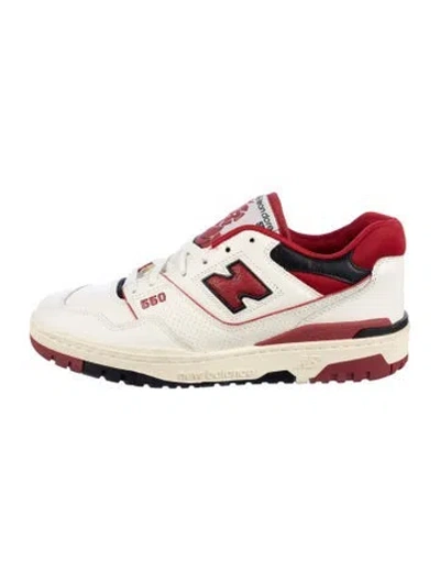 Pre-owned Aime Leon Dore X New Balance Leather Printed Athletic Sneakers In White