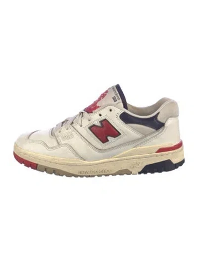 Pre-owned Aime Leon Dore X New Balance Leather Printed Athletic Sneakers In White