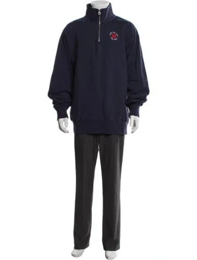 Pre-owned Aime Leon Dore X New Balance Mock Neck Long Sleeve Sweatshirt In Blue