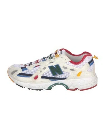 Pre-owned Aime Leon Dore X New Balance Suede Colorblock Pattern Athletic Sneakers In White
