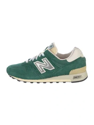 Pre-owned Aime Leon Dore X New Balance Suede Patterned Athletic Sneakers In Green