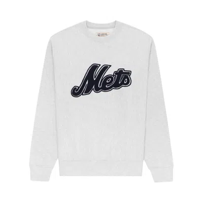 Pre-owned Aimé Leon Dore X New York Mets Chainstitch Crewneck Sweatshirt 'silver Mix' | Men's Size Xl