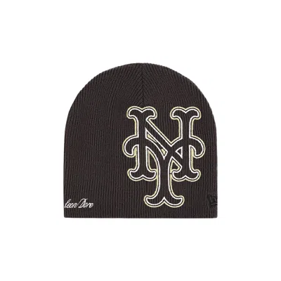 Pre-owned Aimé Leon Dore X New York Mets Embroidered Beanie 'charcoal' | Grey | Men's Size Onesize In Gray