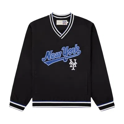 Pre-owned Aimé Leon Dore X New York Mets Nylon V-neck Pullover 'jet Black' | Men's Size Xl