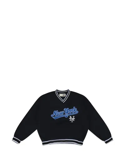 Aimé Leon Dore X New York Mets V-neck Sweatshirt In Black