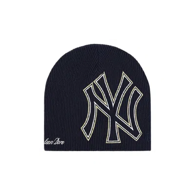 Pre-owned Aimé Leon Dore X New York Yankees Embroidered Beanie 'navy Blazer' | Blue | Men's Size Onesize