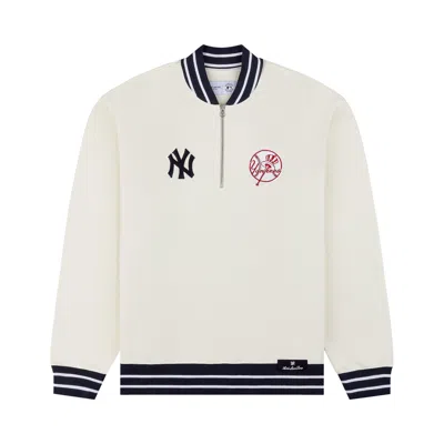 Pre-owned Aimé Leon Dore X New York Yankees Quarter Zip Pullover 'pristine' | Cream | Men's Size Xl In White