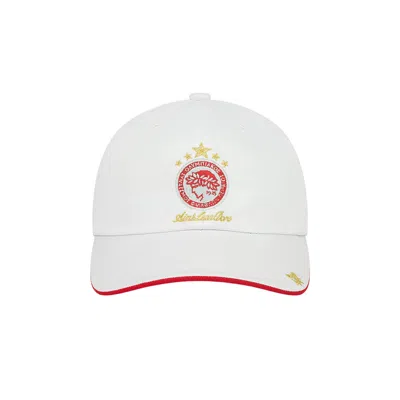 Pre-owned Aimé Leon Dore X Olympiacos F.c. Logo Hat 'bright White' | Men's Size Onesize