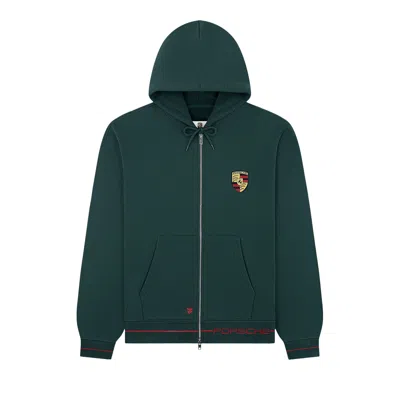 Pre-owned Aimé Leon Dore X Porsche Full-zip Hoodie 'pine Grove' | Green | Men's Size L
