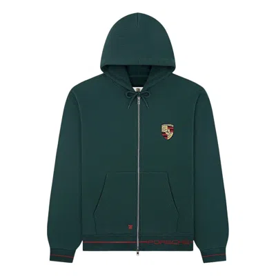 Aimé Leon Dore Aime Leon Dore X Porsche Full-zip Hoodie 'pine Grove' In Green