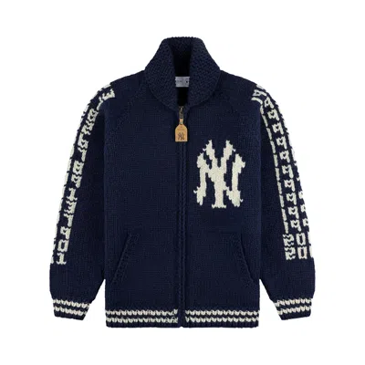 Pre-owned Aimé Leon Dore Yankees Hand-knit Sweater 'blue Nights' | Men's Size M