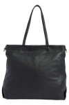 Aimee Addison Leather Shopper Tote Bag In Black