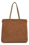 Aimee Addison Leather Shopper Tote Bag In Brown