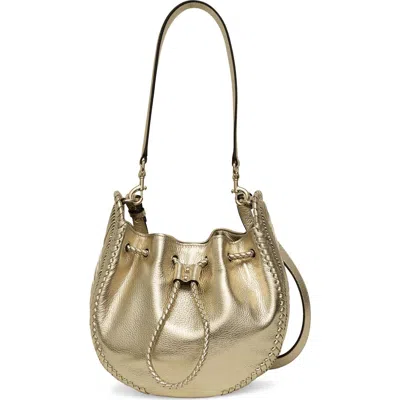 Aimee All For Love Convertible Drawstring Bucket Bag In Gold