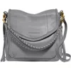 Aimee All For Love Convertible Leather Shoulder Bag In Gray