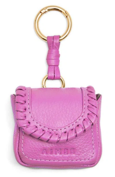 Aimee All For Love Leather Bag Charm In Pink